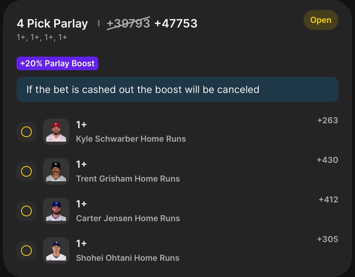 BetsWithGoldi's tweet photo. Leadoff dingers

#mlb #homerun #parlay https://t.co/I05idWvluO