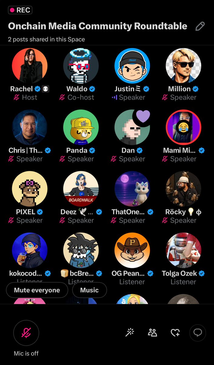 Onchainmedia's tweet photo. We are live now with the Onchain Media Community! 🌟

Hearing from so many legends like @csoriano @brokenrealitydh @waldoforrealz @BitHomepage @adrianrobison @JulieKennis @Rockchilld3 @TechWrestleMami @D333z @JTBuilds_ @kokocodes 

Jump in below ⤵️ https://t.co/lnBBHu4djy