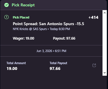 kbotlocks's tweet photo. 🚨OnyxOdds Spurs -15.5🚨

+414 on Onyx, clearly off to the rest of the market

https://t.co/X7bdXwrcoB https://t.co/3IM8TgeCiW