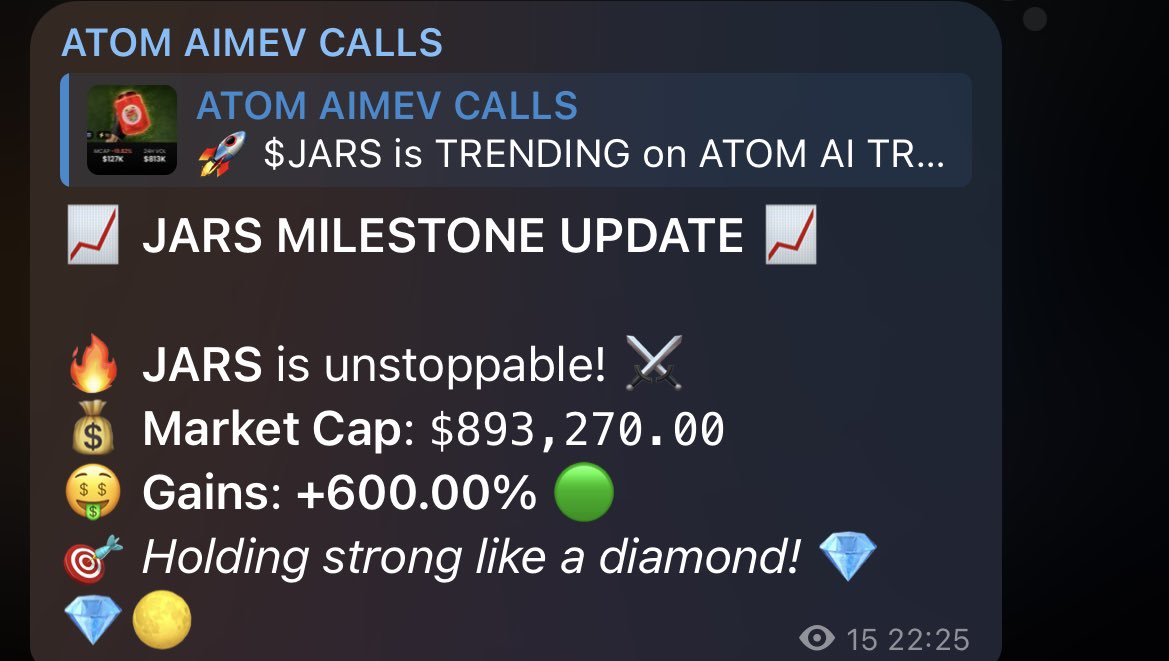 AtomAiMev's tweet photo. Another successful call, 7x+🔥

🔹 Entry Alert: ~$127K Market Cap
🔹 Peak: ~$893K Market Cap
🔹 Performance: +600%

Our goal is simple: identify high-potential opportunities before the crowd finds them.

• The next big move could be loading right now.

• Join ATOM AI and get access to real-time trending calls and market intelligence.

#CryptoTrading #Solana #Memecoins #ATOMAI