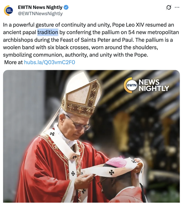 StephenKokx's tweet photo. EWTN under Maria Montserrat Alvarado was one of the biggest promoters of the narrative that 'tradition' was making its way 'back' under Leo.

I wrote about this marketing campaign 100 days after the conclave: https://t.co/PQCa6mTyXY https://t.co/QBBvdCRT3B
