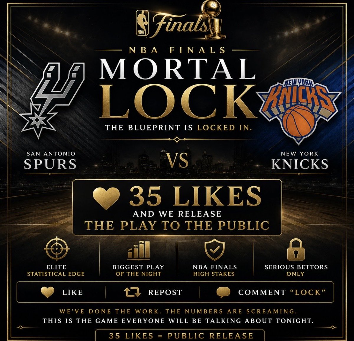BluePrintBets1's tweet photo. 35 likes❤️❤️ for a mortal lock tonight in the spurs vs Knicks game tonight

12 straight winning days!

917-271-4405

Don’t miss out today https://t.co/XEej7HXnXL
