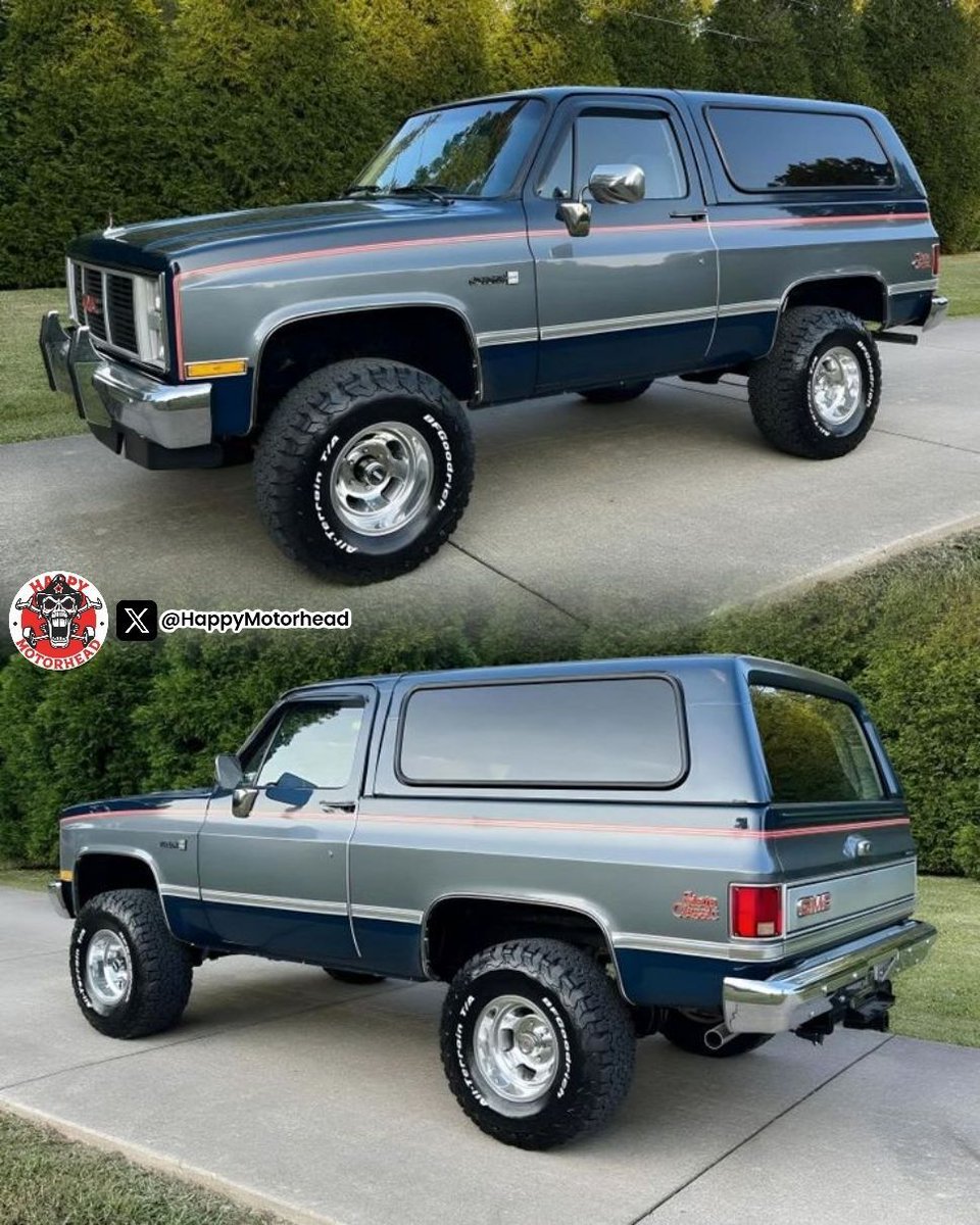 HappyMotorhead's tweet photo. "1987 GMC Jimmy: Sweet retro beast or bleak money pit on wheels? 😭😂"

#SweetOrBleak #GMCJimmy #80sSUV #SquareBody https://t.co/q0by5Sa7AQ