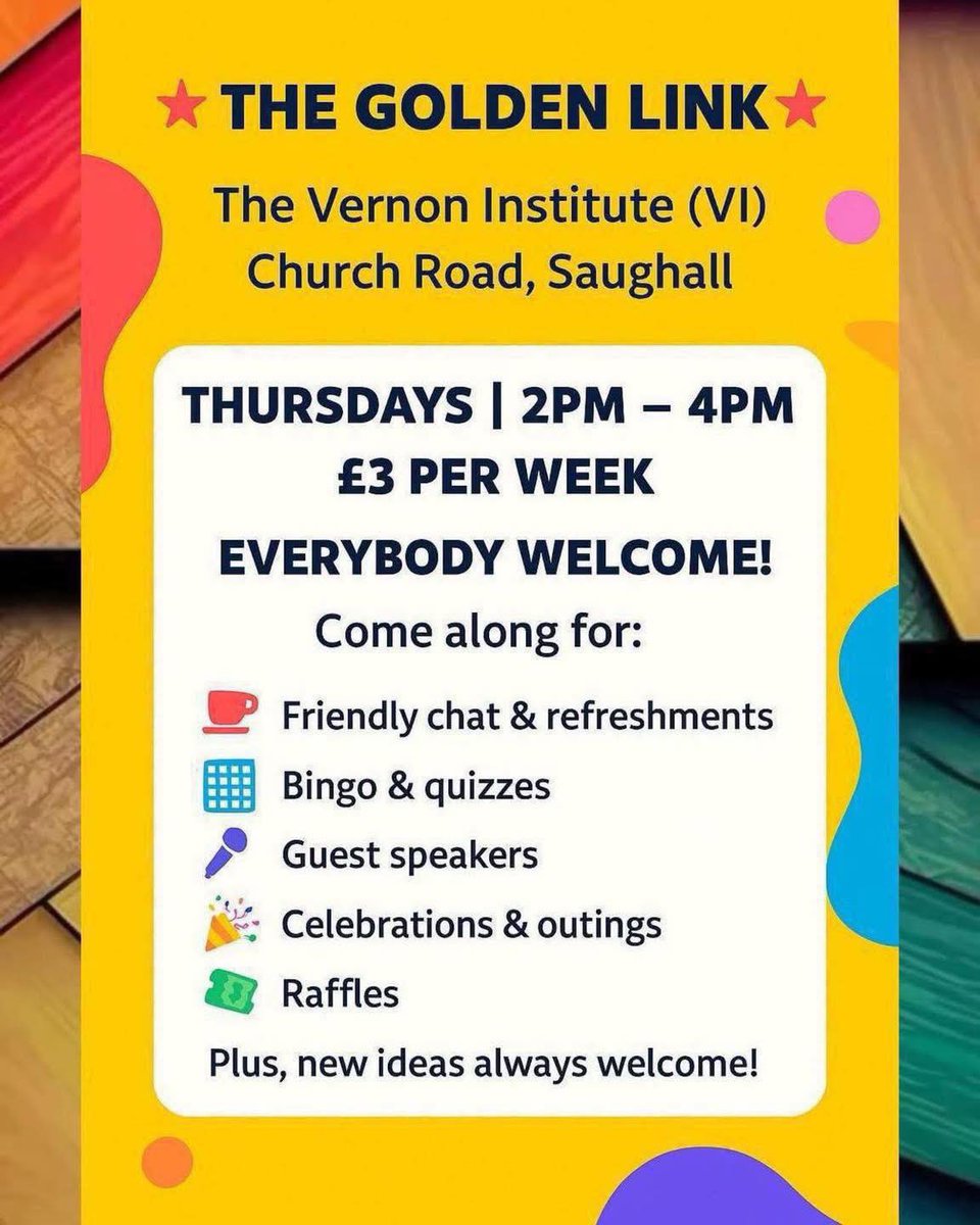 ChesterBoard's tweet photo. 📌📌 TODAY THURSDAY 📌📌
The Vernon Institute, 30 Church Road. Saughall, Chester, CH1 6EN. https://t.co/pK1SEHfM0z