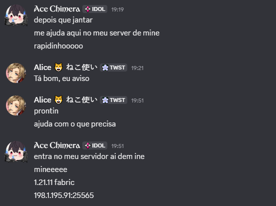 6thAlice_'s tweet photo. @ace_chimera Me chamou pra entrar num server de mine do nada, achei estranho porque faz muito tempo que a gente não se fala, vim checar aqui pra ter certeza. 

Mas ele manda um código como se fosse de mundo do mine pra colocar no launcher, não coloquei óbvio, sei lá como funciona esse hack https://t.co/5booDka9nH