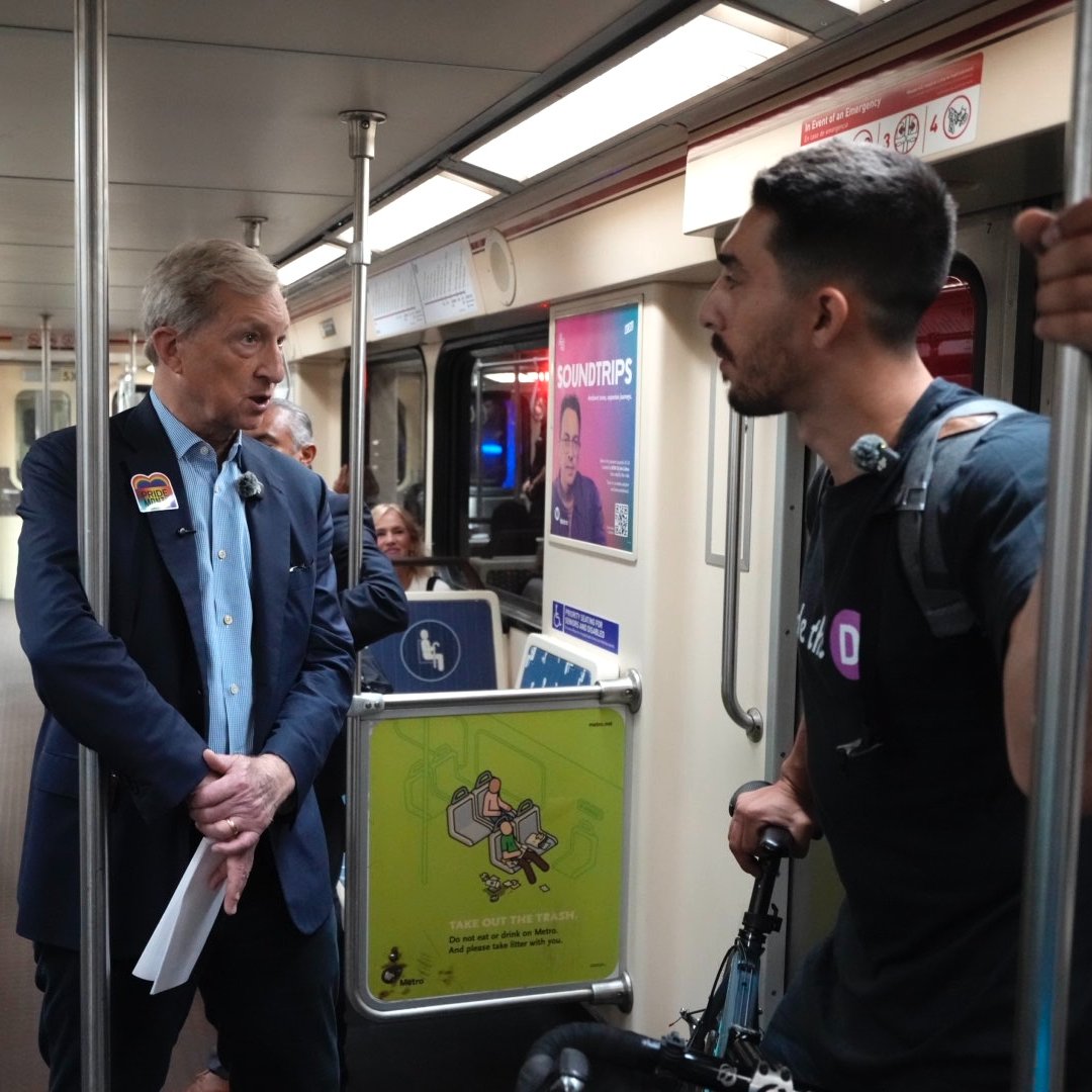 StreetsblogCal's tweet photo. Want to Win a Statewide Race? Embrace Transit Early and Often.

Steyer got a nice media hit when he "rode the D." Too bad it happened after most voters cast their ballots.

https://t.co/drYrjLGy1J https://t.co/MvQWkgwLAz