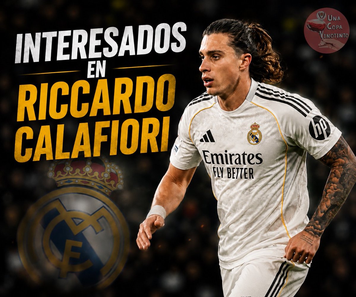 Lacopavinotinto's tweet photo. 🚨 El Real Madrid está interesado en Riccardo Calafiori.

🇮🇹 El defensor del Arsenal gusta por su versatilidad y proyección, pero por ahora no hay cifras sobre la mesa.

🔴 Los Gunners no tienen prisa por vender al italiano.

👀 ¿Te gustaría verlo en el Santiago Bernabéu? https://t.co/6TW79yCicW