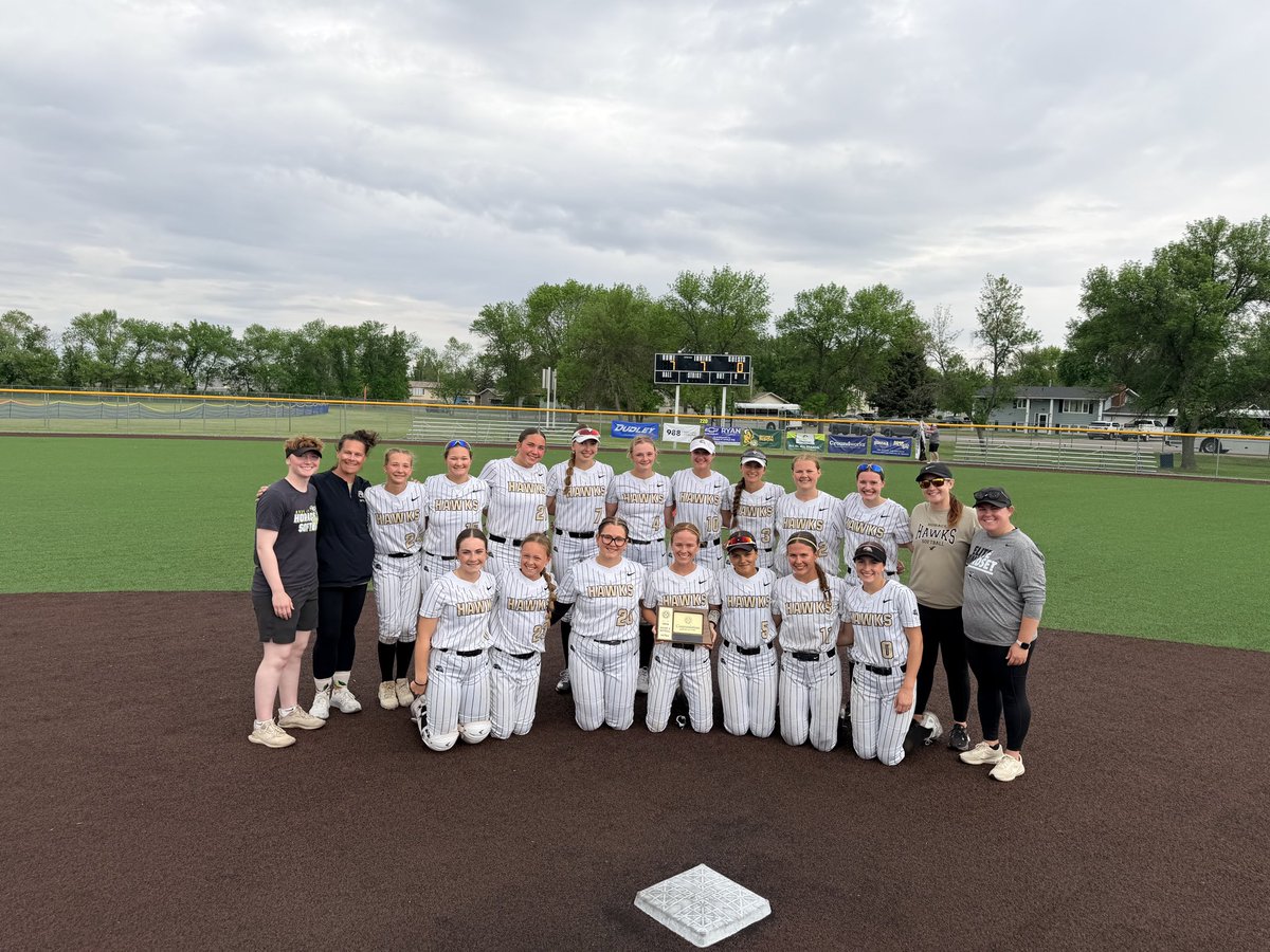 KatFlanagan11's tweet photo. Super proud of this team - first state appearance and finished in third place! #thankyouseniors #findaway @HoraceHawksSB https://t.co/8sh6WwmQXC