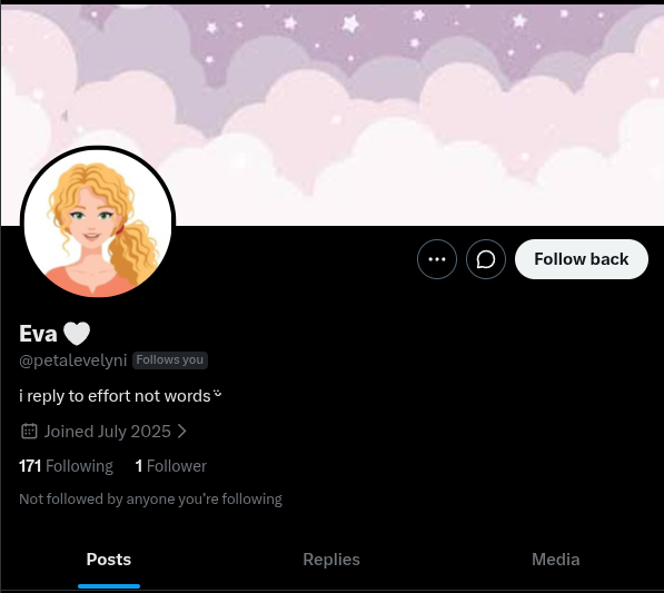 BasedHorrorGuy's tweet photo. The low effort spam / scam attempts on X are obnoxious. 

Please report @sweetiestevdfn and @petalevelyni for spam. Also please feel free to insult the person or people running these accounts due to their low effort attempts at accomplishing whatever. https://t.co/r96fvhSRrx
