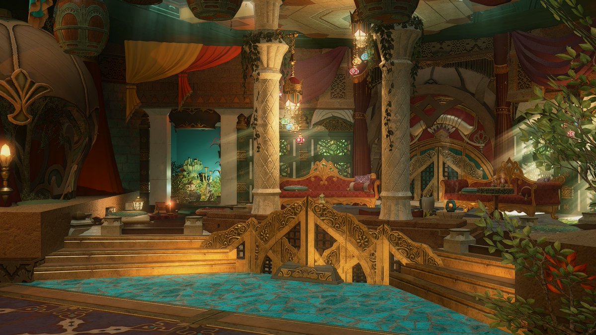 GelatinPanda's tweet photo. [L] Thavnairian Splendor 🍇🕌

My first complete build after my almost year long break! It was nice to get back into it with the slot increase ☺️

Aether [Cactuar] | Empyreum | Ward 1 | Plot 60
🏷️#GellyHousing 

#ff14ハウジング 
#ff14housing 
#HousingEden https://t.co/pgaerZrZOB