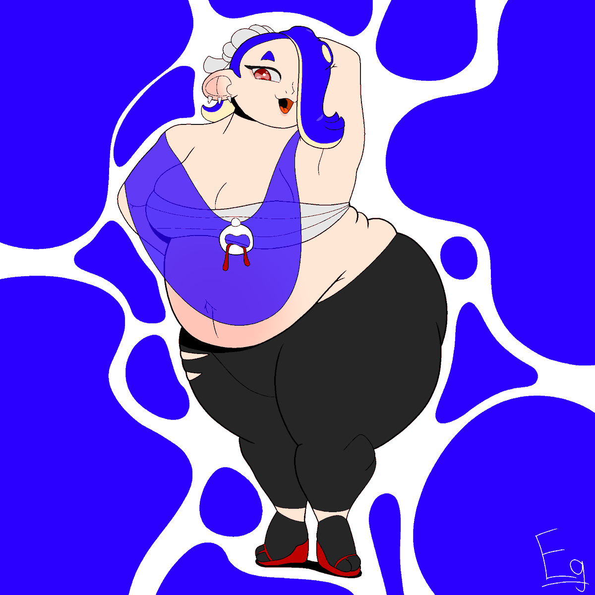 Egnart04's tweet photo. BBW Shiver, cause why not?

#shiversplatoon #deepcutsplatoon #splatoon #nintendo #bbw #pinup #suggestive #fanart #digitalart https://t.co/pWvAVLT9dE