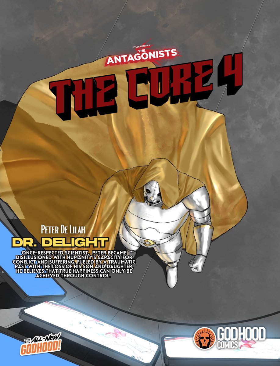 godhoodcomics's tweet photo. “For if the world is to truly be happy it must be compelled to feel it. This is my oath, my DELIGHT!!! Dr. Delight, The Core 4 issue #1 is now available for digital download! https://t.co/lWTjv0G1HJ https://t.co/XpFL8JpZcT