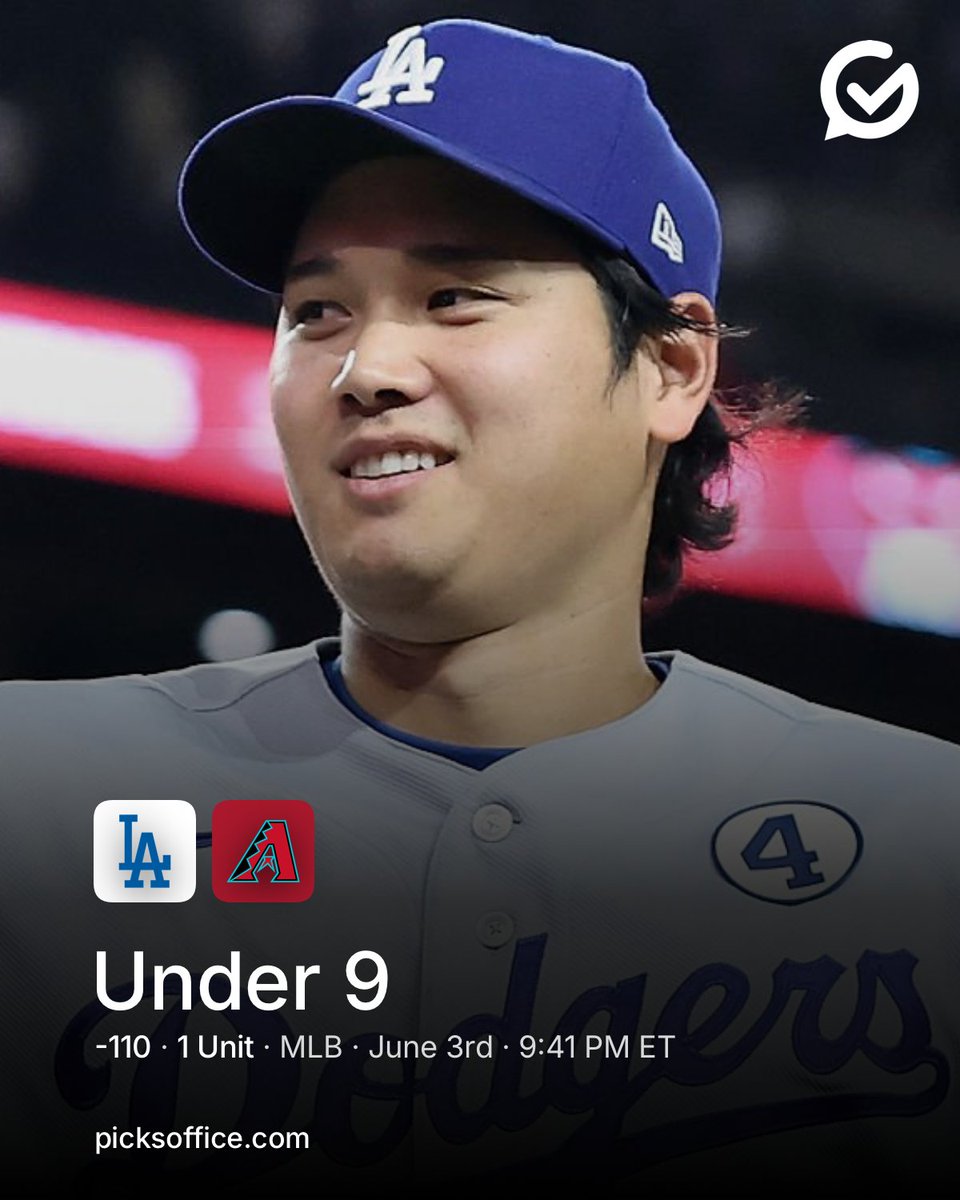 PicksOffice's tweet photo. Gallen's road damage is hiding the part I care about.

The season line looks ugly enough to make 9 feel short against this Dodgers lineup. Gallen has a 5.16 ERA and 1.47 WHIP, and Los Angeles is sitting on a .793 OPS against right-handed pitching.

That is the obvious objection. I just do not think it tells the right version of this start.

Gallen has been much cleaner at Chase: 32 innings, 3.09 ERA, 1.09 WHIP, 5 walks, and a .635 OPS allowed. The blowups have been much louder away from home, where the WHIP jumps to 1.90 and the OPS allowed sits at .999.

Ohtani gives the other side of the total a real ceiling. Nine starts, 55 innings, 0.82 ERA, 0.82 WHIP, and hitters are batting .147 with a .447 OPS against him.

The workload matters too. Ohtani has gone at least 5 innings in every start and has thrown 88, 99, 105, 89, and 104 pitches across five of his last six. This is not a two-inning novelty arm dragging the Dodgers into a bullpen game.

Arizona's offense is the softer half of the matchup. The Diamondbacks have a .673 OPS against right-handed pitching, and Ohtani's last three starts have produced 18 innings, 1 earned run, 7 hits, and 19 strikeouts.

The bullpens are workable behind it. Los Angeles has a 3.26 bullpen ERA with a .592 OPS allowed, and Arizona's pen has only thrown 85 pitches across the first two games of the series.

I need Gallen to make the Dodgers earn innings instead of handing them traffic. With Ohtani on the other side, that is enough for me at 9.