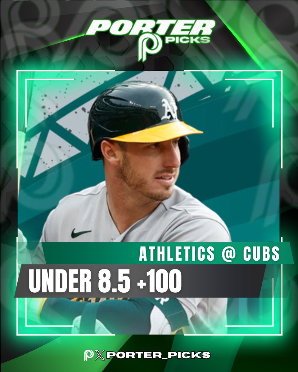 Porter_Picks's tweet photo. ATHLETICS/CUBS 

UNDER 8.5 (+100) 

5:05pm PST

First off, Great Public Fade! Both these offenses have not played well recently! We saw another lower scoring affair yesterday from these two offenses. The Athletics have scored 2 or less runs in three of their last five games and the Cubs have struggled to score more than 1 run in their last two games. Now both offenses are facing two starting pitchers they aren’t really familiar with. Perhaps another lower scoring affair occurs again tonight! 

Note, UMPIRE John Libka is the MOST PROFITABLE UMPIRE in all of MLB when it comes to wagering on UNDERS!! He’s an incredible 11-0 to the UNDER this season with an average of 5.25 rpg scored!! 👀

TAKE the UNDER which is a VALUE selection at this price! 

⚾️⚾️⚾️⚾️