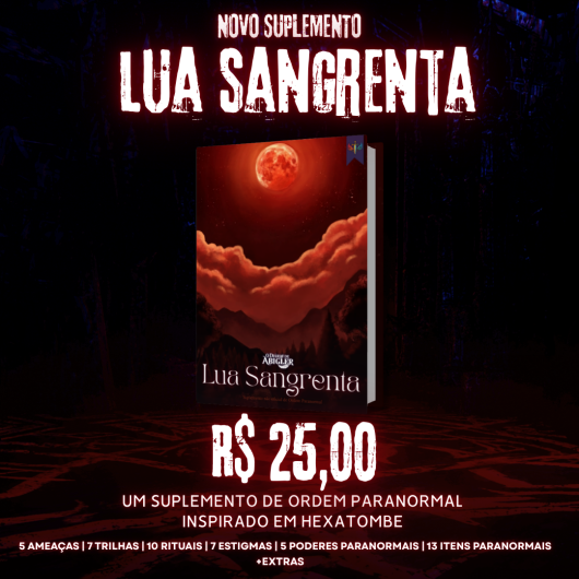 VolviturRPG's tweet photo. 🚨 O LANÇAMENTO OFICIAL🚨

LUA SANGRENTA ESTÁ NO AR! 🌙🩸

Depois de dias acompanhando, o Diário finalmente foi aberto. É com muito orgulho que apresentamos Lua Sangrenta, um suplemento não oficial de #OrdemParanormal inspirado em #Hexatombe! 
#luasangrenta #diarioabigler https://t.co/DyLB55cG9V