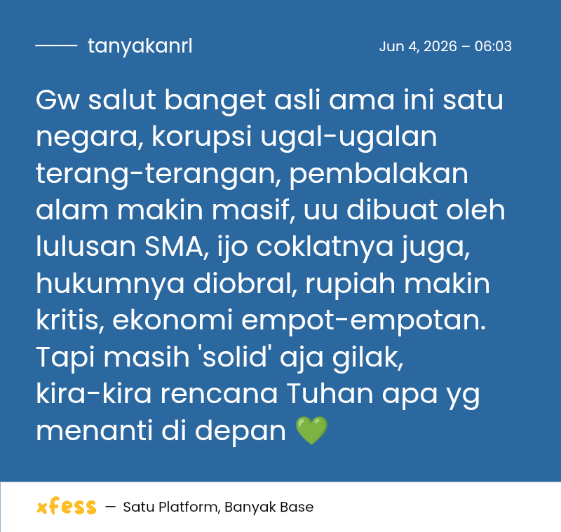 tanyakanrl's tweet photo. Setiap helaan nafas WNI mengandung pahala syahid 💚 https://t.co/5J8CQR0mXJ