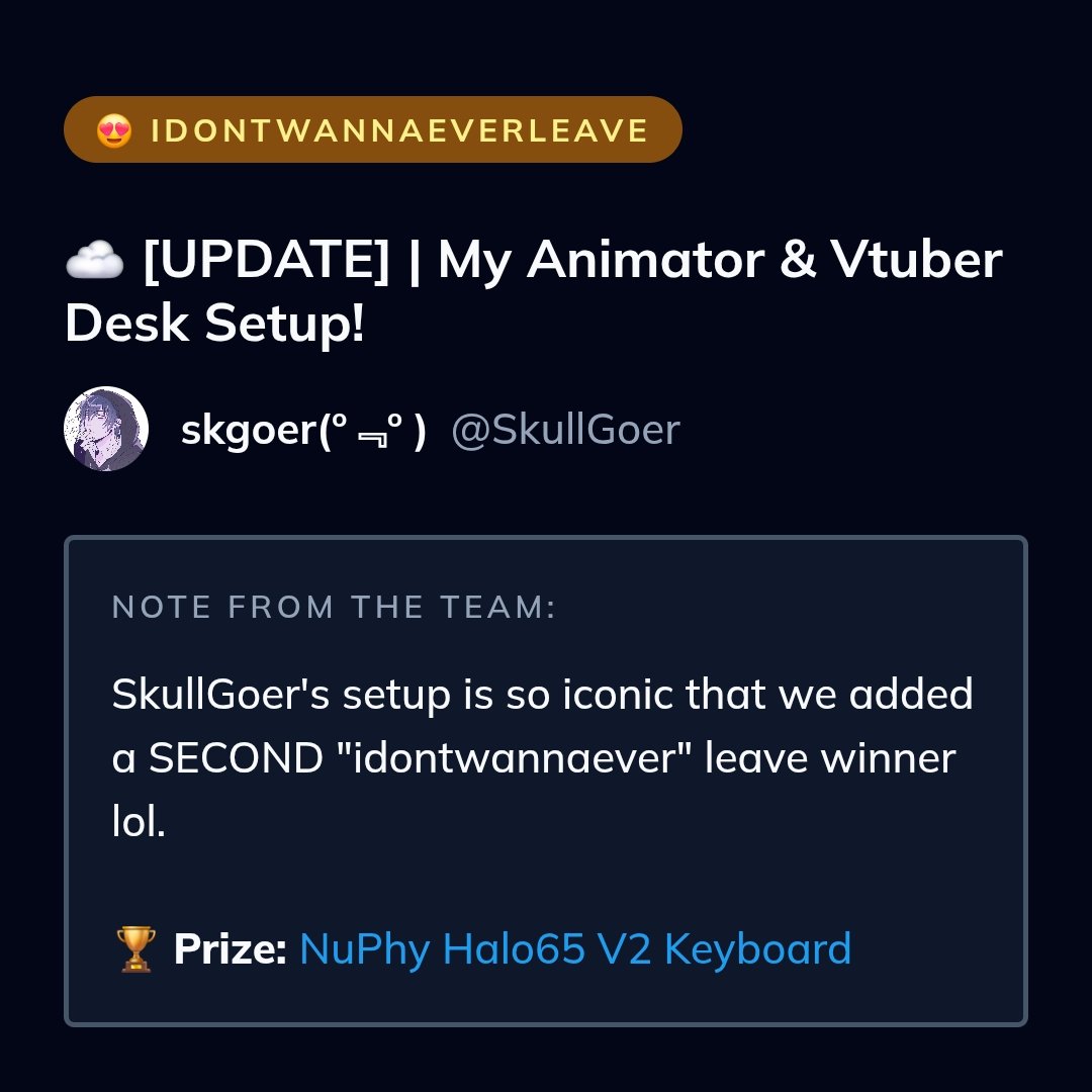 SkullGoer's tweet photo. Guys, my entry for @codedex_io May's monthly challenge won a category!!

Kura was able to clip the stream for me, they are so nice guys 😭🩷 https://t.co/vn3HC1hSp9