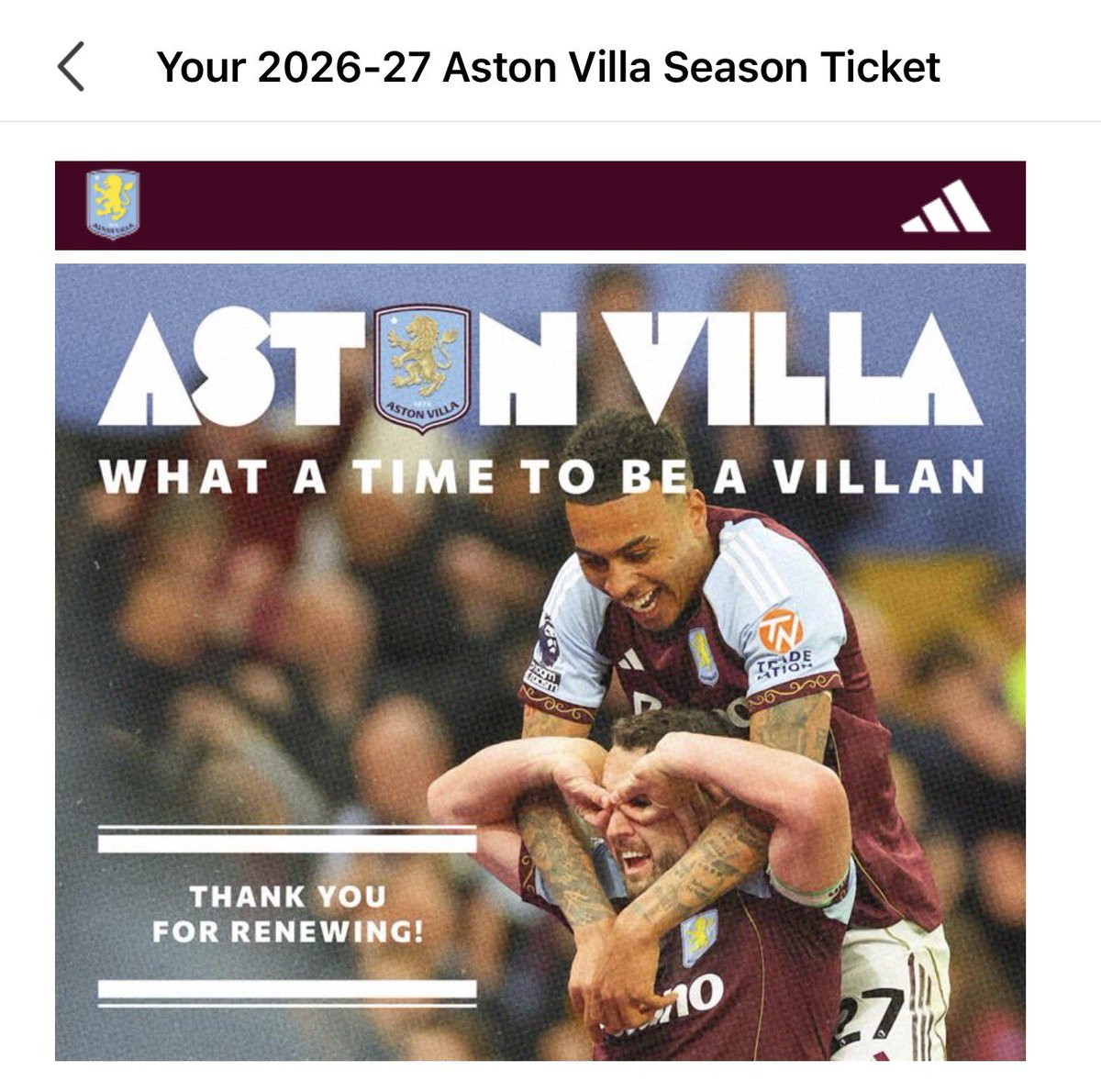 adamavfc__'s tweet photo. ways to celebrate your birthday:

1. sign yourself up to spend £1202.50 on 23 matches of football 
2. post balloons on profile https://t.co/HE0uReZrnu