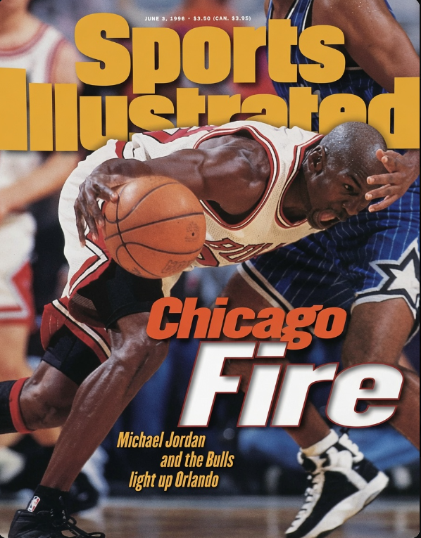 MagazineCurator's tweet photo. Sports Illustrated Magazine- June 3rd, 1996

Michael Jordan 
📸John Biever

This issue celebrated the Bulls' dominant 1995–96 season where Michael Jordan, Dennis Rodman, and the Chicago Bulls dismantled Shaquille O'Neal and the Orlando Magic.