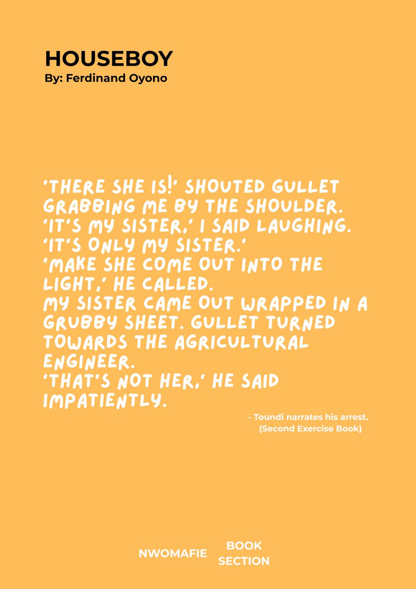 nwomafie's tweet photo. By calling him Joseph, his Christian baptismal name, his sister reminds the reader of Toundi's history.
He abandoned his traditional roots to follow the white church, yet the white state is now destroying him.
#Tudu #Jordan #Adenta #New #Site #Dumfries #Makola #Serwaa #Accra https://t.co/XYGHCE3ye8