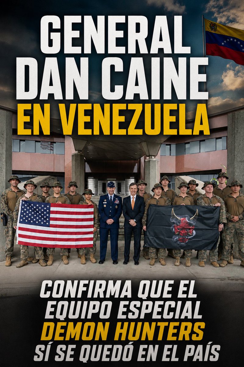 RodriguezAranaJ's tweet photo. CONFIRMADO

Hace una semana hice un resumen de lo que fue el ejercicio militar de EEUU en Venezuela y dije que el equipo especial Demon Hunters (Cazadores de Demonios) se había quedado en Caracas.

Hoy en la visita del Jefe del Estado Mayor Conjunto de EEUU Gnral Dan Caine confirma que se estableció una unidad e seguridad de Marines en Caracas dentro de los que se encuentran los Demon Hunters de la 22ª Unidad Expedicionaria de Marines (22 MEU del USMC).

También participó en discusiones bilaterales con líderes senior del gobierno interino y la dirección y el personal de la Embajada de EE.UU.