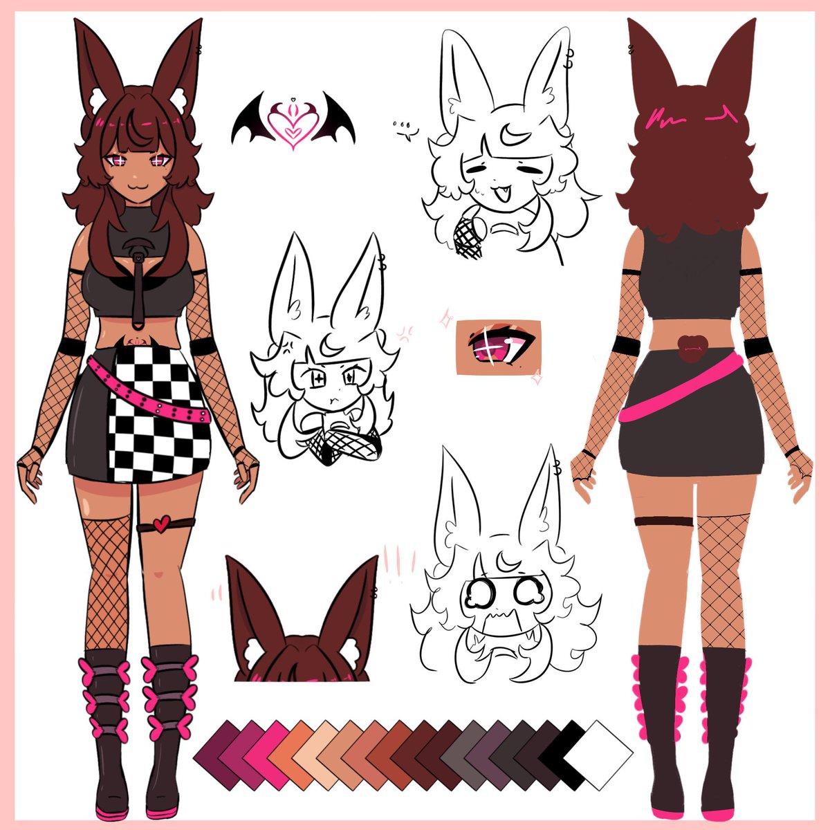 SlyAtla's tweet photo. Design vs Vtuber model! 💖🐰
Designer: ME!!
Model Artist: @yuumellow 

They actually have done an insane job!! #atlart https://t.co/0LMFdZ93Sb