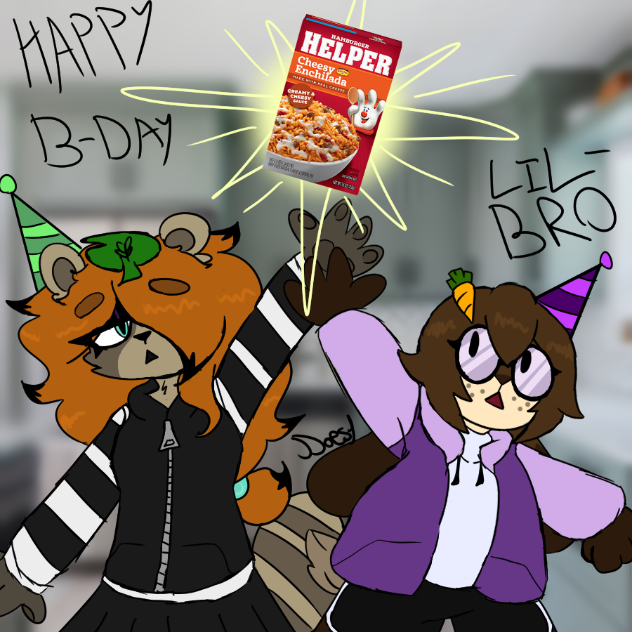 DaesyBakedanuki's tweet photo. happy burntday lil bro @GamerRabbit68 

we shall feast like beast https://t.co/DWOI8gTbr0