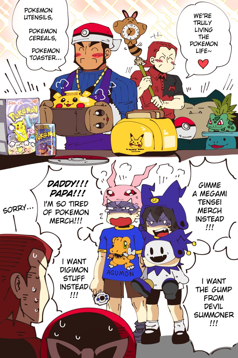 Kamonabe_Pasta's tweet photo. P*k*mon adults and their rebellious kids https://t.co/g3kOSaFv3a