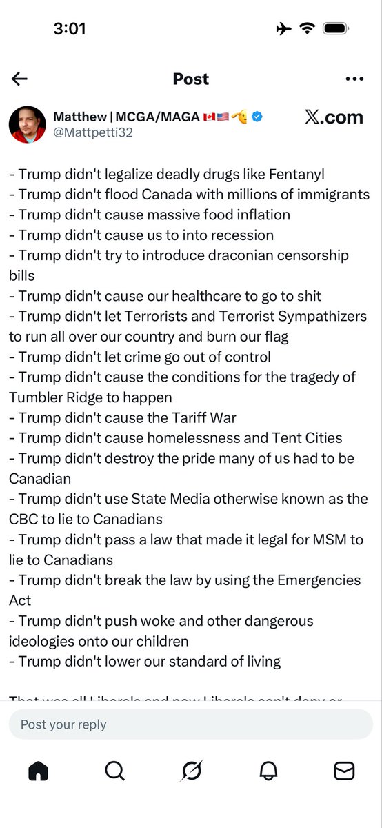 gregnine1963's tweet photo. @rogergeorgekeen Are you serious. Canada created its own problems long before Trump arrived on the scene. Go back to your village they might be missing you. It’s idiots like you that are the real problem. Trump did none of this. We are where we are because of bad leadership and government. Own it https://t.co/NPdG5MtAaw