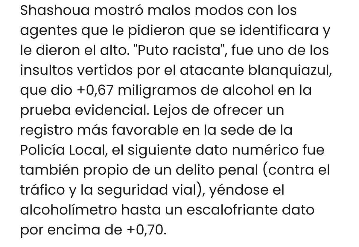 erbople's tweet photo. @SiempreIgual135 Pasó muy desapercibido lo de Shashoua en su día para lo que realmente fue, que por cierto, revisando veo que Shashoua llamó racista al agente, el tío más blanco que la leche jajajaja https://t.co/pygOKkFJsJ