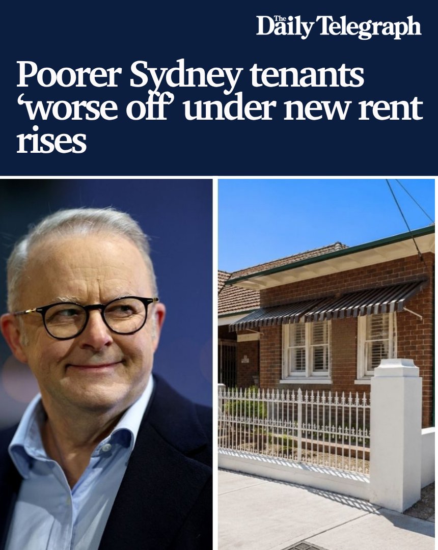 dailytelegraph's tweet photo. Poorer Sydney renters now appear to be worse off in the wake of Anthony Albanese's controversial housing move. 👉 https://t.co/5CuxJo0nRi https://t.co/hVOJKge8bo