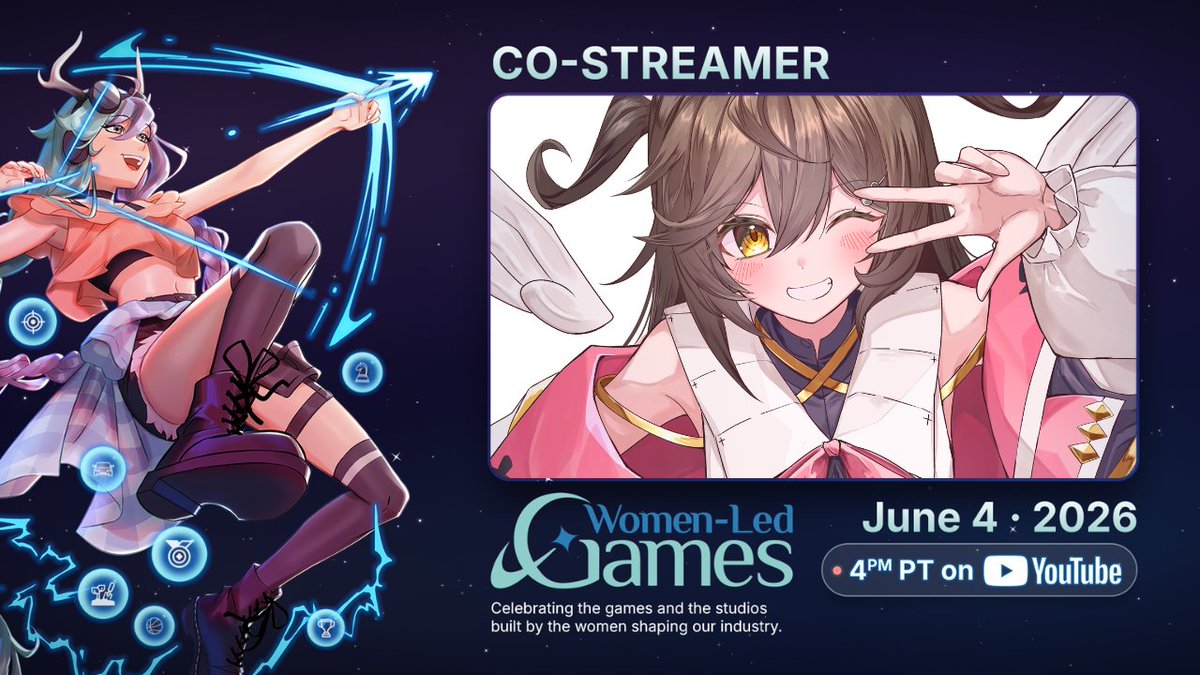 klsochan's tweet photo. I’m co-streaming the Women-Led Games Showcase! 🐰✨

📆Showtime times:
June 4
⏰ 9:00 AM PST 
June 5
⏰ 2:00 AM JST 
⏰ 1:00 AM GMT+8 

#WomenLedGames https://t.co/x2ZrBse936