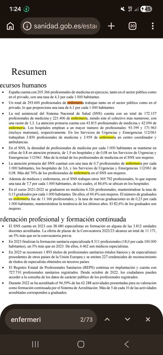 AngelaCurquejo's tweet photo. @Unneurocx @Funambulista9 https://t.co/tncyQMYljm
293600 enfermeros totales, de los cuales 43815 de AP y 3959 de 112/061 etc (hacen guardias de 24h excepto motivos de excepcion, medicos y enfermeros).Es decir, un 15.68%.Ademas, no el 100% de los medicos hacen guardia¿le sirven los datos o prefiere gemini? https://t.co/HZUthu4ZAt