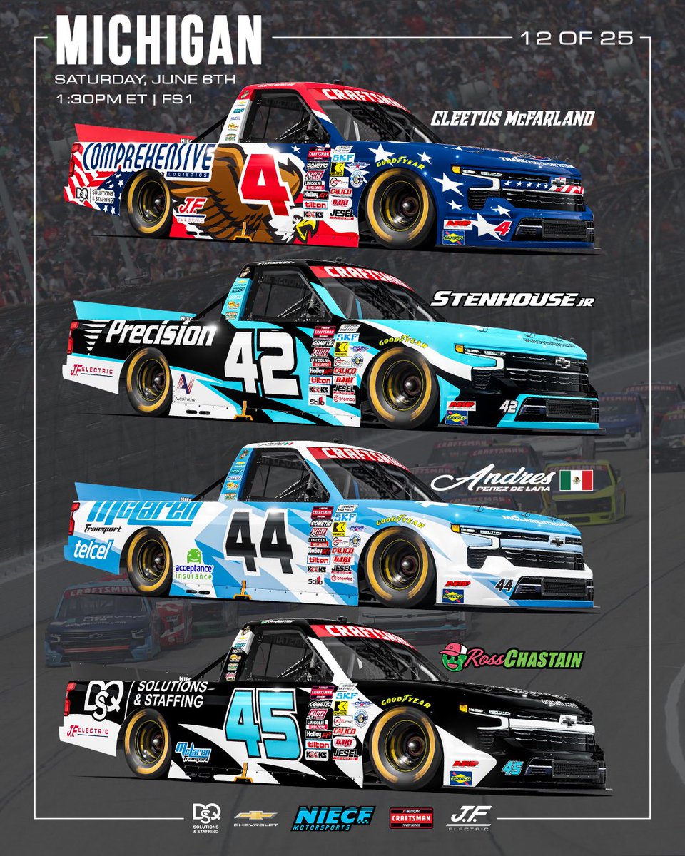 NieceMotorsport's tweet photo. Rolling our way to the Irish Hills 🎨

#PressTheAttack | #TeamChevy | #DQS250 https://t.co/WpuE2lmecM
