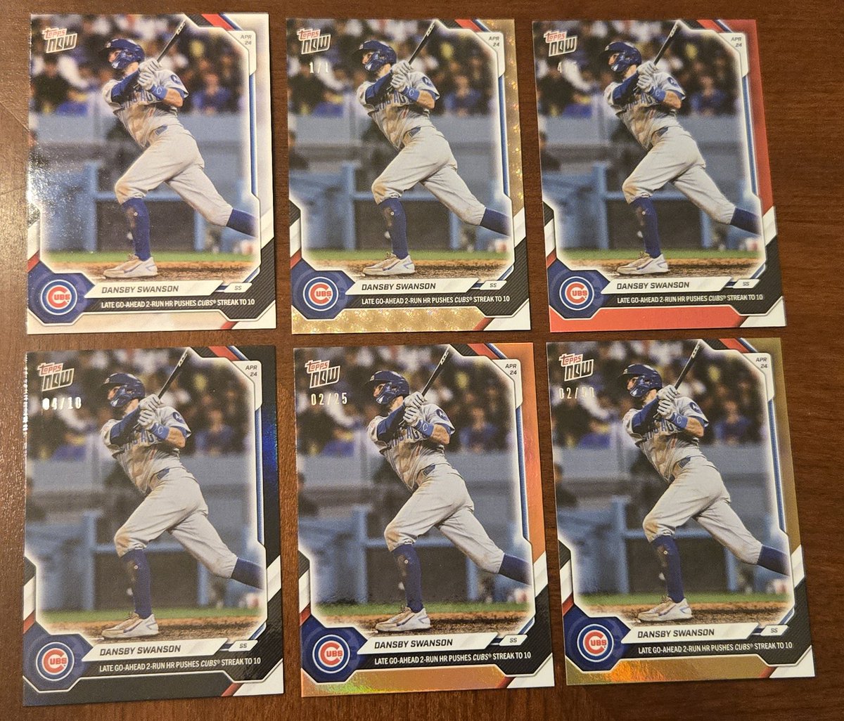 ryhawkcards's tweet photo. @TwinsJake My 40-card Dansby Swanson order yielded the full rainbow plus 2 extra Golds. That has never happened before, even on the ones I've ordered 60 or 100. I've gotten a few foil fractors, but usually miss a different parallel or two. https://t.co/AcXugvJpjU