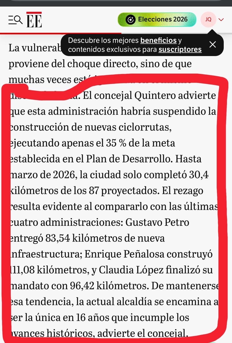 JD_Quinteror's tweet photo. Bogotá ya no es la capital mundial de la bicicleta. 

Las administración de @CarlosFGalan suspendió la construcción de ciclorrutas. Apenas construirá 30 km , la más baja en 16 años. @petrogustavo construyó 84 km, @EnriquePenalosa 111 km, @ClaudiaLopez 97 km. 

Mientras Paris, Londres o NYC tienen más de 1200 km en Bogotá seguimos tratando de llegar a 700 km. Santiago se Chile ya nos pasó. 

Queremos que Bogotá vuelva a ser ejemplo del mundo! El primer paso es no dormirnos en los laureles y reconocer la realidad. 

Por eso le pedimos a @CarlosFGalan que por lo menos cumpla lo que está en el plan de desarrollo: 88 km nuevos. Van apenas 30! @SectorMovilidad 

#DiaMundialdelaBici
