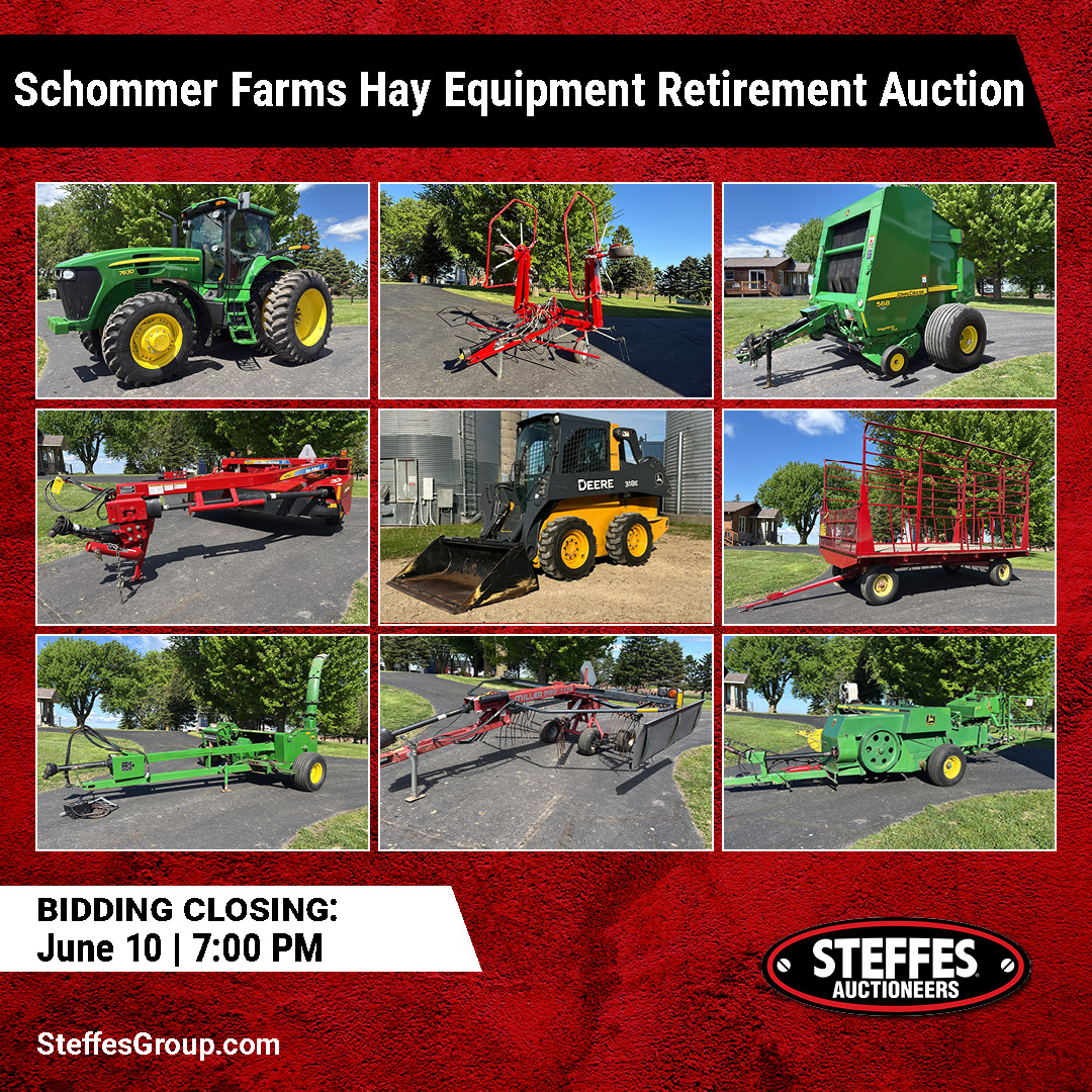 SteffesGroup's tweet photo. As Matt steps away from the forage harvesting business, he's offering the equipment that helped build his operation. This is a rare opportunity to purchase clean, field ready hay equipment that has been well maintained and mostly purchased new. Explore the Schommer Farms Hay Equipment Retirement Auction today! Equipment is located near Prescott, WI, and bidding closes June 10. Click now to browse and bid!
https://t.co/PWFtspCtom
