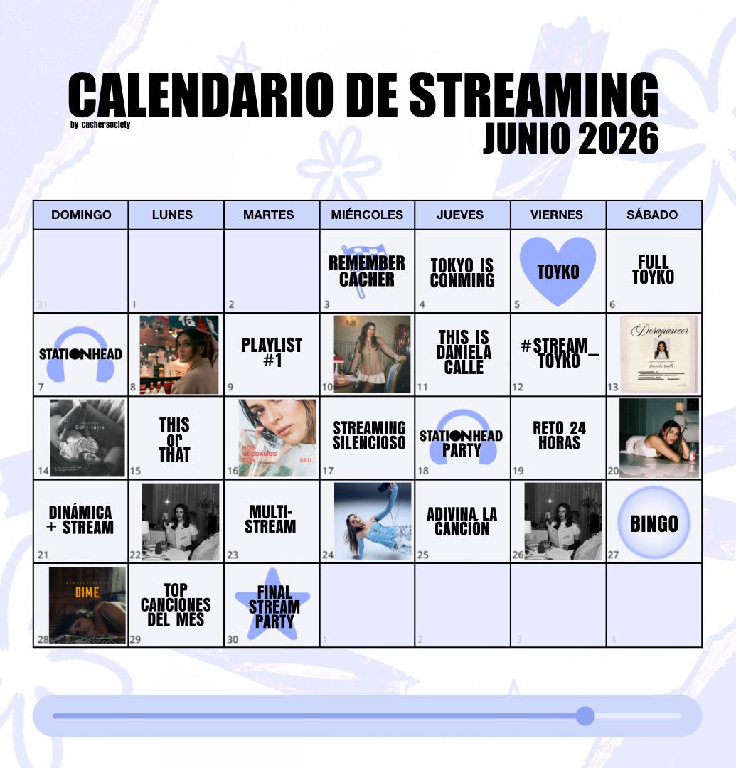 cachersociety's tweet photo. CALENDARIO DE STREAMING - JUNIO

¡CACHERS, les presentamos las actividades que habrán durante este mes para el fandom! 

Activen las notificaciones para estar pendientes cada día de las dinámicas y poder participar.

Nos vemos en unas horitas...

Den RT para difundir. 💜 https://t.co/dMZzjRAlar