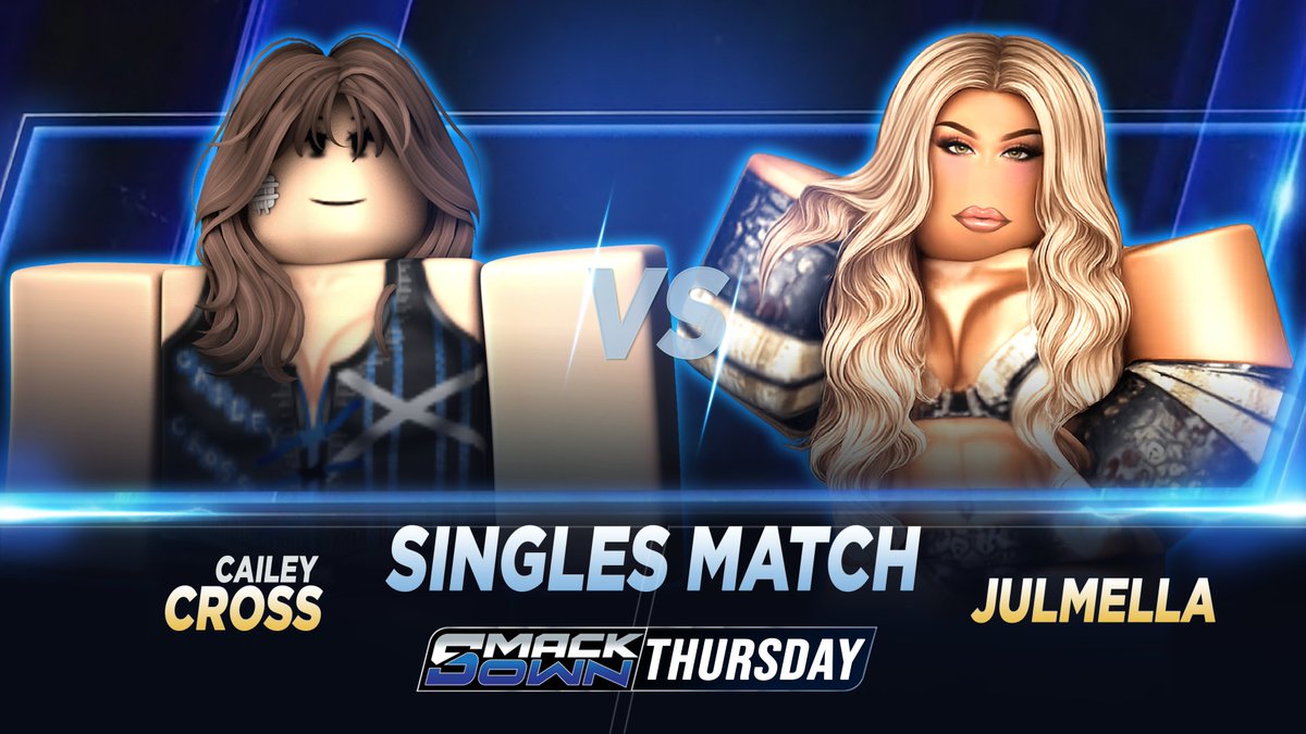 _WWERoblox's tweet photo. Thursday Night 🔵 #Smackdown

@therosieysl celebrates her championship win
-
@cailsz1 vs. @TooHotSoMessy 
-
#Absolution (@everythingsmila &amp; #ParkerDeville) vs. #MetaFour (@sicxkchiqq &amp; @bl0ndivy)
-
@EzyBree_ze vs. @MotherRubey 

📸 Thursday 6E/5C https://t.co/y4Kskk2XK1