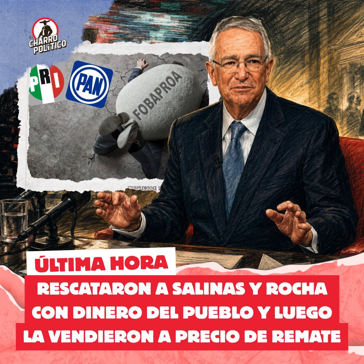 CharroPolitico's tweet photo. 🚨 ¡NO LO VERAS EN TV AZTECA! RESCATARON A SALINAS Y ROCHA CON DINERO DEL PUEBLO Y LUEGO LA VENDIERON A PRECIO DE REMATE 💸😡
Mientras millones de mexicanos sufrían los estragos de la crisis económica, las élites del poder encontraban la manera de proteger a sus empresarios favoritos. Uno de los casos más polémicos fue el de Salinas y Rocha, empresa vinculada a la familia de Ricardo Salinas Pliego, que acumuló una deuda superior a los 4 mil millones de pesos y terminó beneficiándose de los mecanismos de rescate financiero impulsados durante el Fobaproa.
Lo que vino después parece sacado de una novela de privilegios. Tras destinarse cientos de millones de dólares para sanear la situación de la empresa, Grupo Elektra terminó adquiriendo nuevamente Salinas y Rocha por apenas 77.9 millones de dólares, recuperando decenas de tiendas y fortaleciendo su imperio comercial.
Hoy, muchos mexicanos se preguntan si ese rescate realmente benefició al pueblo o si terminó favoreciendo a un pequeño grupo de privilegiados.
👉 ¿Tú qué opinas? ¿Fue justicia económica o un negocio redondo para los de siempre?
📢 COMENTA, DALE LIKE Y COMPARTE PARA QUE MÁS PERSONAS CONOZCAN ESTA HISTORIA.
#Fobaproa #RicardoSalinasPliego #Elektra #México #JusticiaSocial #4T #PolíticaMexicana #HistoriaDeMéxico