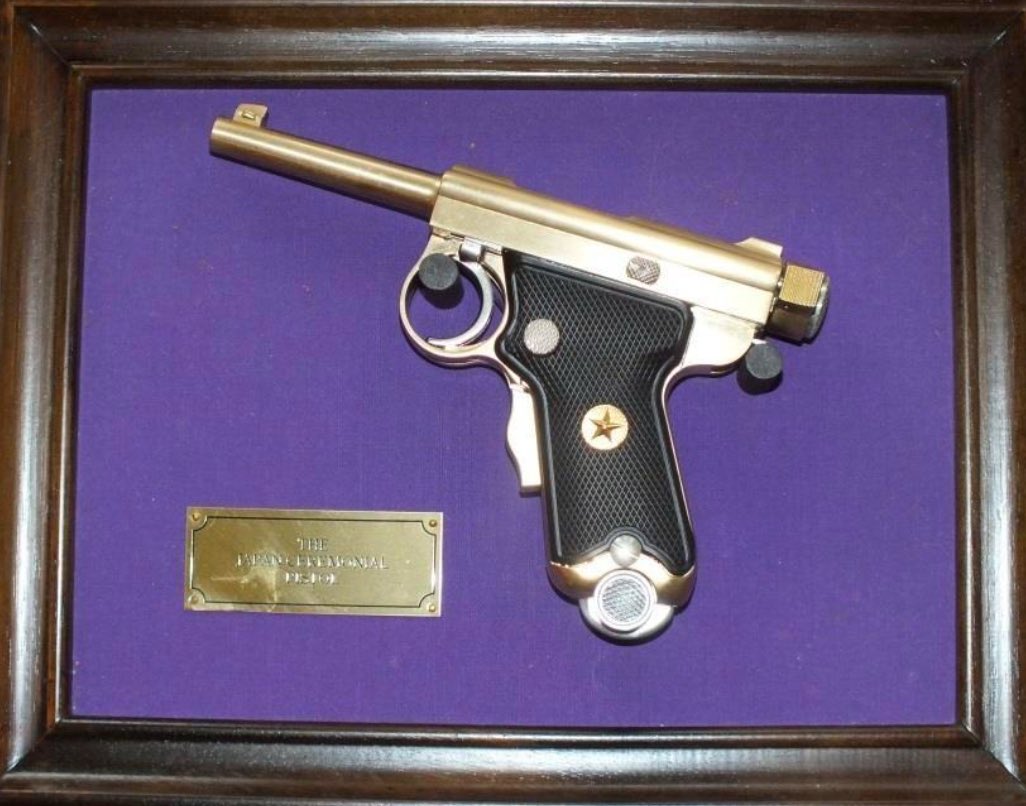 LarryTaunton's tweet photo. Henry Nowak was murdered with a big Sikh “ceremonial” dagger which is legal under a religious exemption.

This is a Japanese ceremonial pistol.

I recommend Brits get real religious about guns, ‘cause you’re going to need them. https://t.co/8h8nfMUH4L