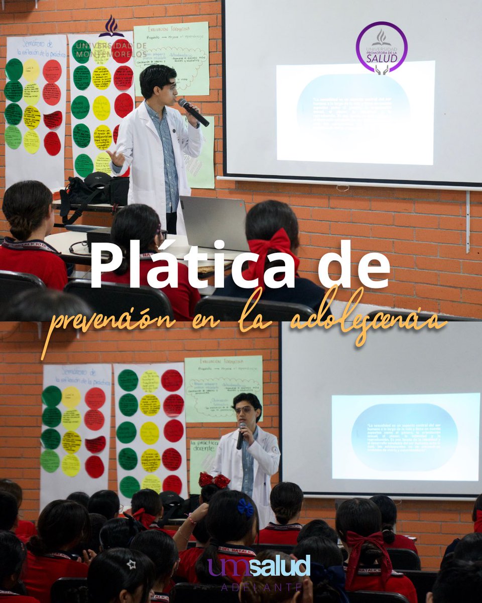 ups_unimmorelos's tweet photo. UM Salud a favor de la adolescencia 💜
La Universidad de Montemorelos, en colaboración con la Universidad Promotora de la Salud, impartió una plática de prevención en la Secundaria Bicentenario de Benito Juárez.
#UMSalud #UniversidadDeMontemorelos #UPS #SaludAdolescente https://t.co/oOEpu9ZoX8