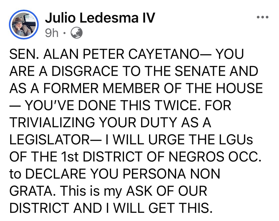 jclem3's tweet photo. When even Jules Ledesma soeaks out against you, you know you've crossed a line. https://t.co/eIZnCgXKjY