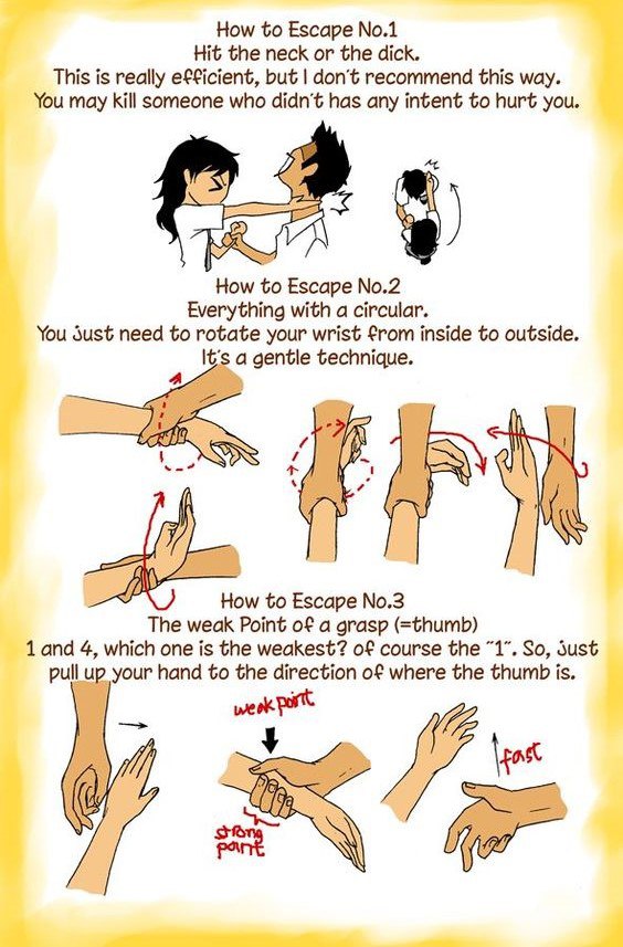 SurvivalInstint's tweet photo. How to easily escape an attacker https://t.co/watusIa6Mz