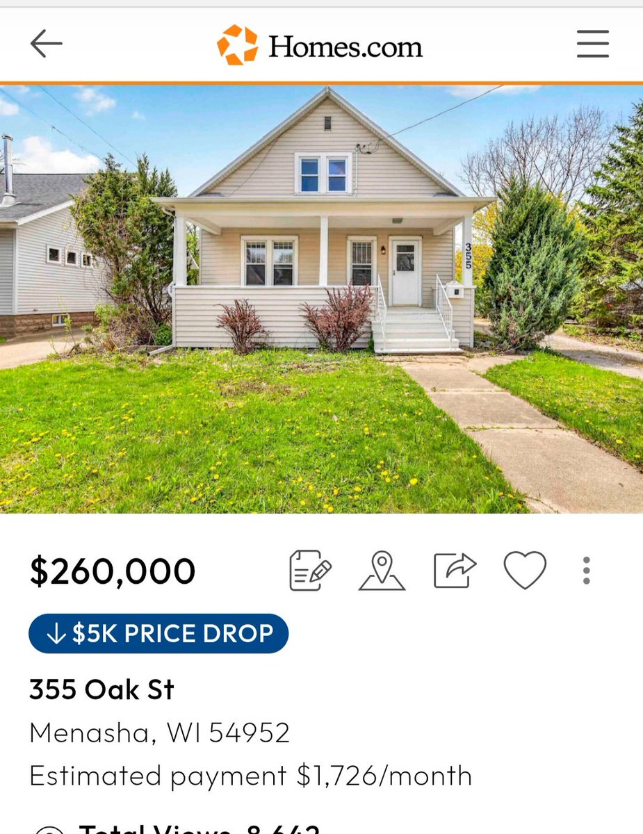 CommonSenseSoln's tweet photo. @EricSpracklen But if you bought this house you'll own it outright in 15 years.  It's less than the cost of rent. https://t.co/KT5of7gwOn