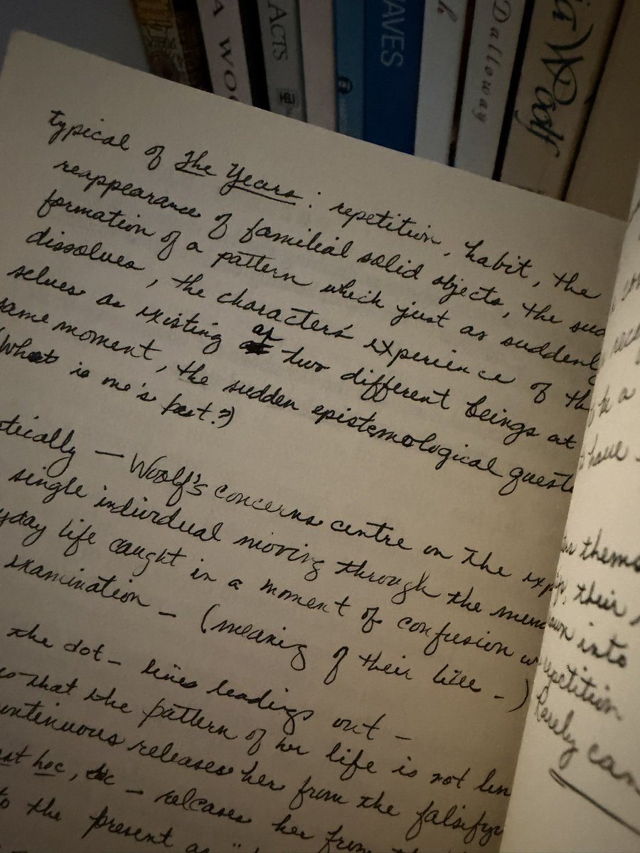 cinemattie's tweet photo. One of my favorite things is buying a used book and discovering someone else's hand written notes. It's like a little peek into someone else's world. This is my copy of Virginia Woolf's The Years. https://t.co/t71Vn2NYJM
