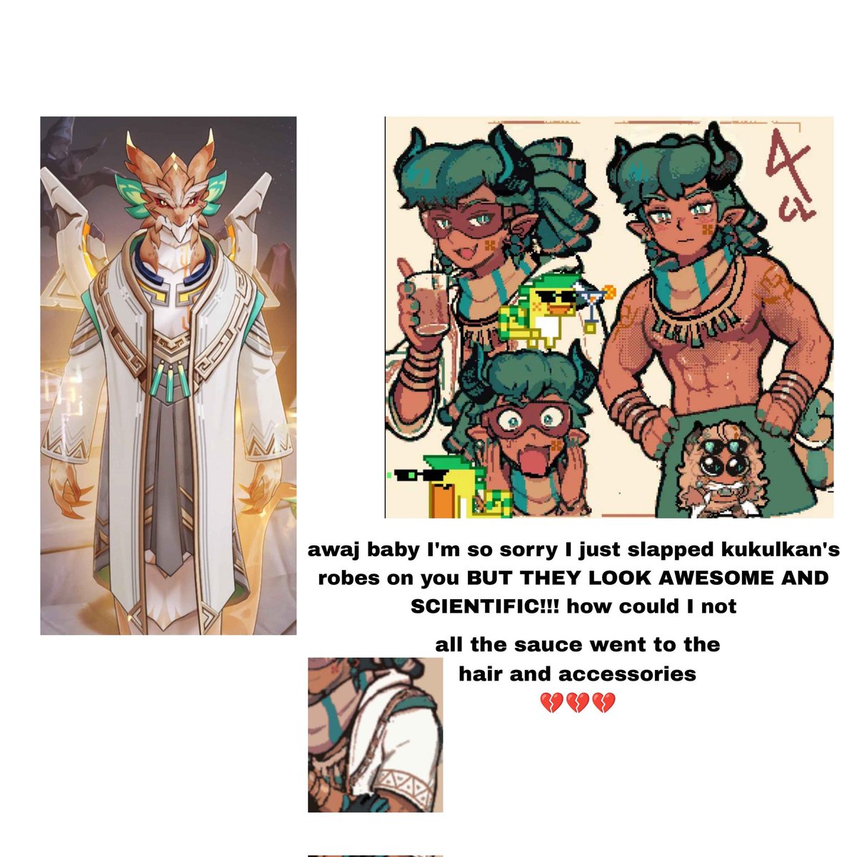 cookie_pixel's tweet photo. posting these here too because they might help? design process/details of my two Ajaw designs (CL10 &amp; CL4)! :) https://t.co/uJB87AjzaE