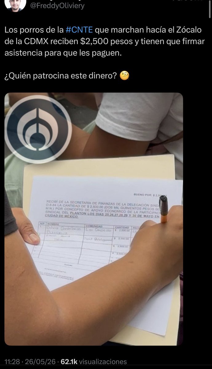 EIJefeDiego's tweet photo. ¿Qué pasó @FreddyOliviery?

¿No que el Zócalo también era de la CNTE?
Al menos eso le vociferabas a @XochitlGalvez en 2024.

¿Qué te hizo cambiar de opinión? https://t.co/m3SW9WNajS