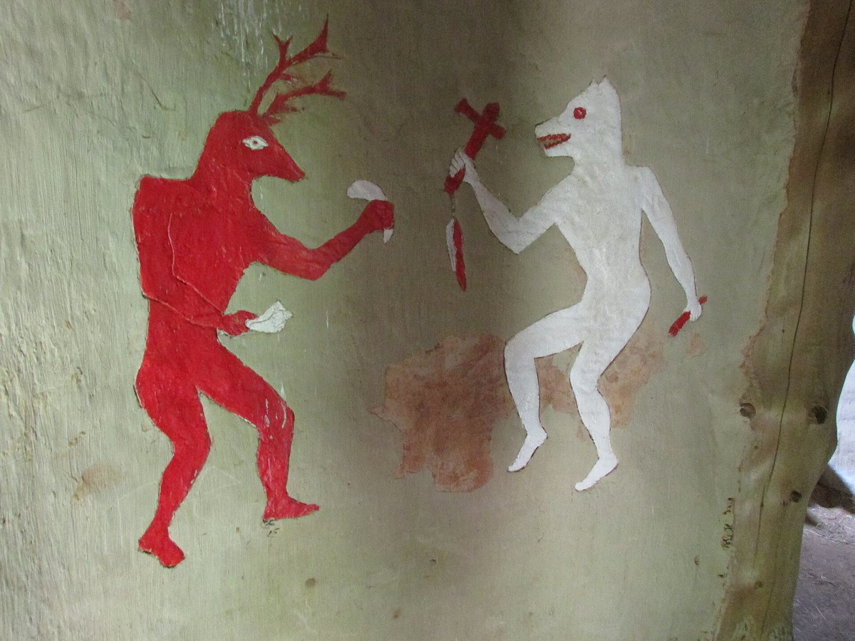 PD_Newman's tweet photo. This is a copy of what is known as “Temple Art.” The original was found at Town Creek Indian Mound, situated on Little River near Mt. Gilead, NC. As far as what it depicts, it’s such a departure from the rest of the MIIS iconography, I possess no reference in which to frame it. If I had to wager a guess, however, I’d say it likely depicts the ritual actions of shamanic healer-seers.