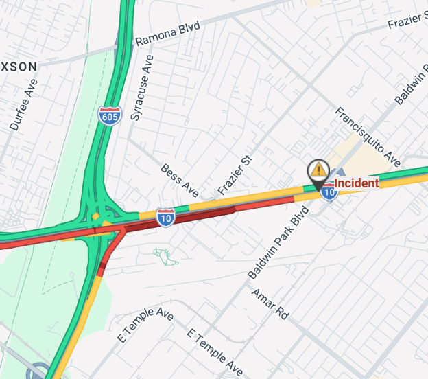 Go511's tweet photo. Traffic Alert in Baldwin Park
Hazard on I-10 East near Baldwin Park Blvd., the HOV lane is blocked. https://t.co/Rz0mKBONfc